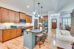 Fridge, microwave, oven, stovetop - Fire Pit + Patio: Spacious Southern Pines Retreat (Southern Pines)
