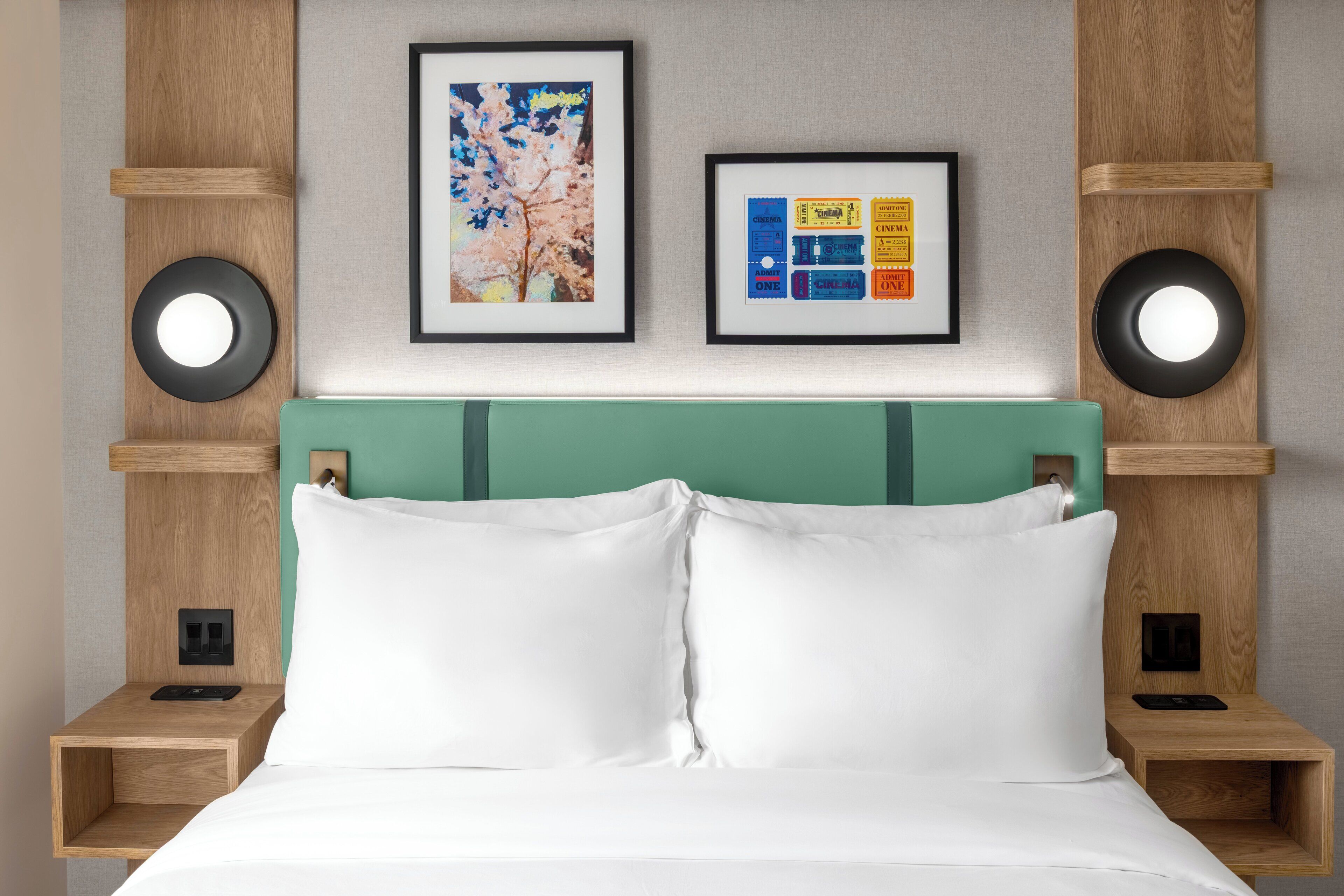 Desk, laptop workspace, blackout curtains, iron/ironing board