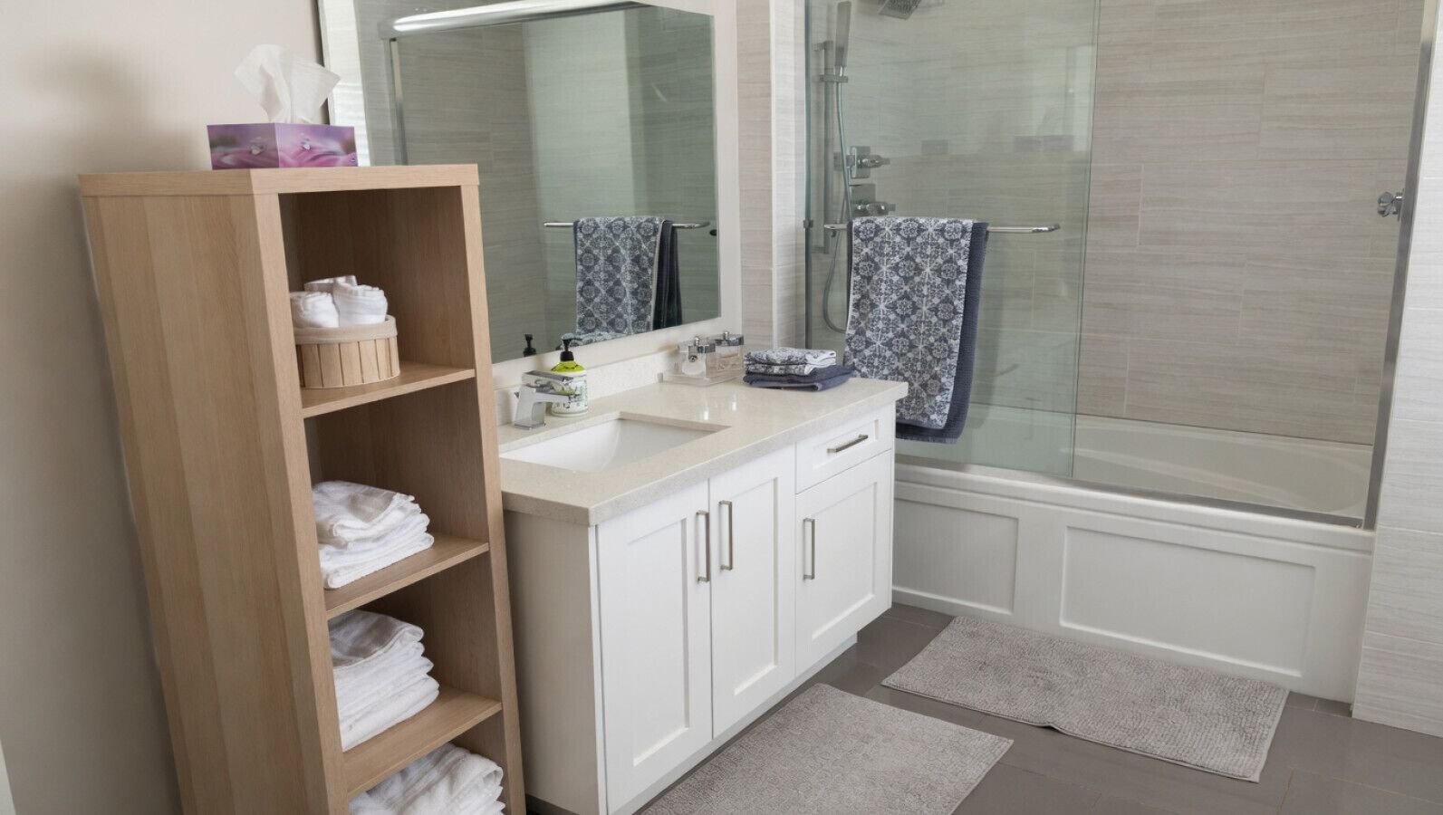Hair dryer, towels