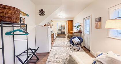 Downtown Studio apartment with queen sized bunk beds.