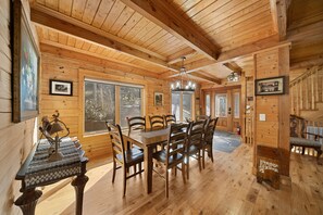 Dining - Modern Log Cabin in Private Setting (Blowing Rock)