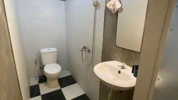 Douche, articles de toilette gratuits, serviettes fournies, savon