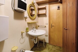 Shower, hair dryer, towels - Holiday Home 'Nido Alpino Terme E Sport - Bormio' with Mountain View, Shared Garden and Wi-Fi (valdidentro)