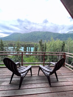 Terrace/patio - Riverside Cabin - Modern Cabin with Incredible Kenai River Views (Cooper Landing)
