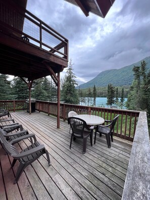 Outdoor dining - Riverside Cabin - Modern Cabin with Incredible Kenai River Views (Cooper Landing)