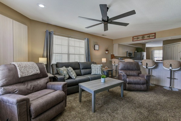 Living Room, Two Recliners, Reclining Sofa