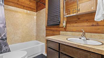 Shower, towels, toilet paper