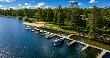 Lakeview Home with Dock on the Whitefish Chain, Outdoor Pool, Pickleball & More