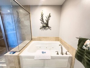 Shower, jetted tub