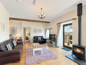 TV, fireplace - The Dairy, Waterrow, Nr Wivelsicombe (Nr Wiveliscombe)