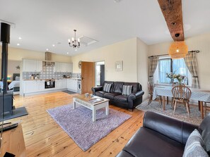 TV, fireplace - The Dairy, Waterrow, Nr Wivelsicombe (Nr Wiveliscombe)