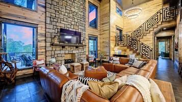 Smart TV, fireplace, video games, ping pong