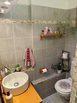 Shower, towels, soap, toilet paper - Typical Marseille house with panoramic view of the hills (Marseille)
