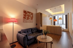 Deluxe Apartment, Lake View | Living area - The Urban Tranquil - Westlake (Hanoi)