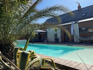 Pool - Large Touraine house with swimming pool Near A10, Private park, Hammam (Sorigny)
