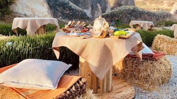 Outdoor banquet area