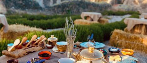 Outdoor banquet area