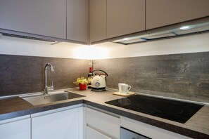 Fridge, oven, stovetop, dishwasher