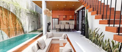 Design Villa, Pool View | Living area | Flat-screen TV