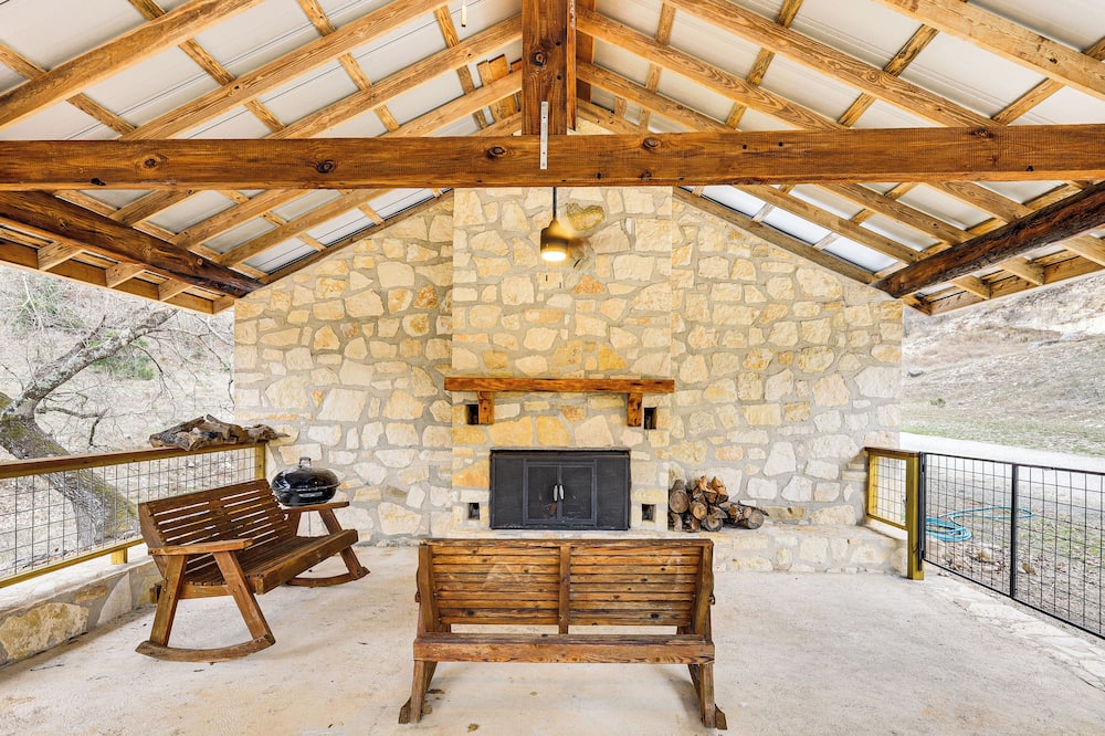 Fire Pit, Views: Peaceful Texas Hill Country Cabin - Bandera County, TX