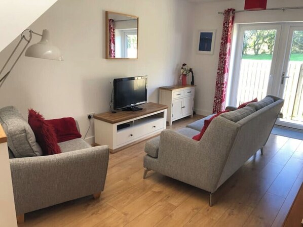 TV, DVD player, books