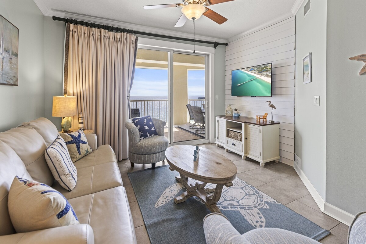 Grand Panama 1703 Gulf Front. Largest Covered Balcony in the Building