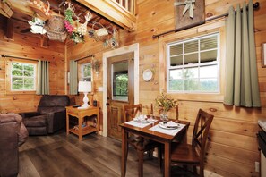 Interior - Silver Moon is an adorable one bedroom, two story cabin for 2 with a mtn view! (Gatlinburg)