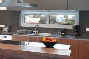 Full-sized fridge, microwave, oven, stovetop - Sun & Moon Luxury 4-bedroom Villa (Ayia Napa)