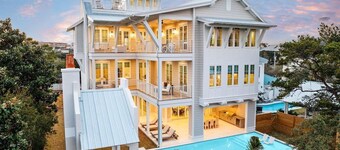 GULF VIEWS! With Game Room, Pool, Spa, LSV/Golf Cart, & Bikes! Sleeps 20!