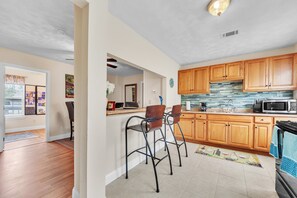 House, 3 Bedrooms | Private kitchen | Fridge, oven, coffee/tea maker - Charming Coastal Retreat In Bay St Louis 3 Bedroom Home (Bay St Louis)