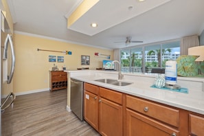 Fridge, microwave, oven, stovetop - S303 Bayfront Bliss | 1BR + Bunks | Private Balcony & Lazy River Views (Fort Walton Beach)
