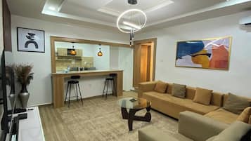 Family Apartment, Balcony, City View | Living area