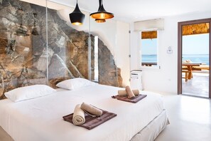 Villa, 3 Bedrooms, Private Pool, Sea View | In-room safe, blackout drapes, soundproofing, iron/ironing board