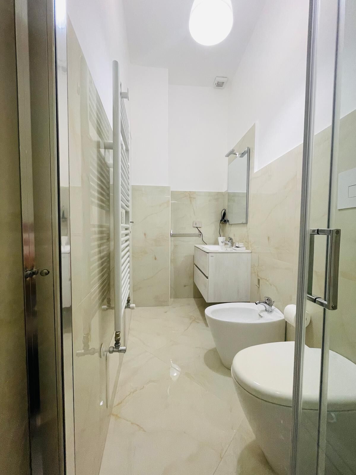 Dusche, Haartrockner, Bidet, Handtücher