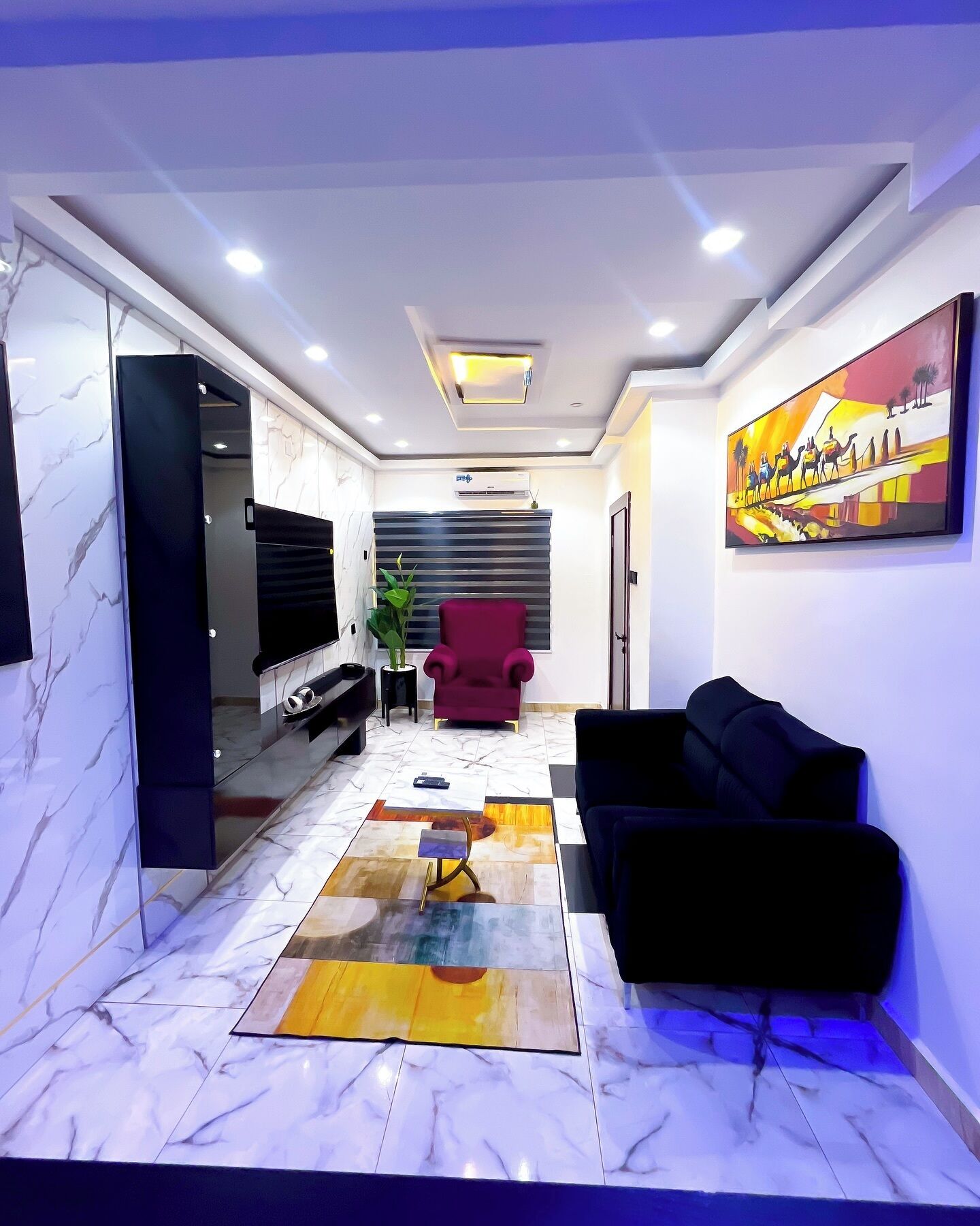 1 bedroom, desk, laptop workspace, blackout curtains