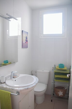 Dusche, Haartrockner, Handtücher