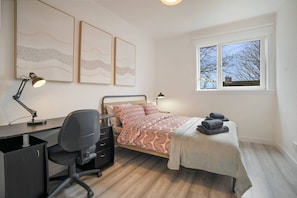 Desk, iron/ironing board, travel crib, free WiFi