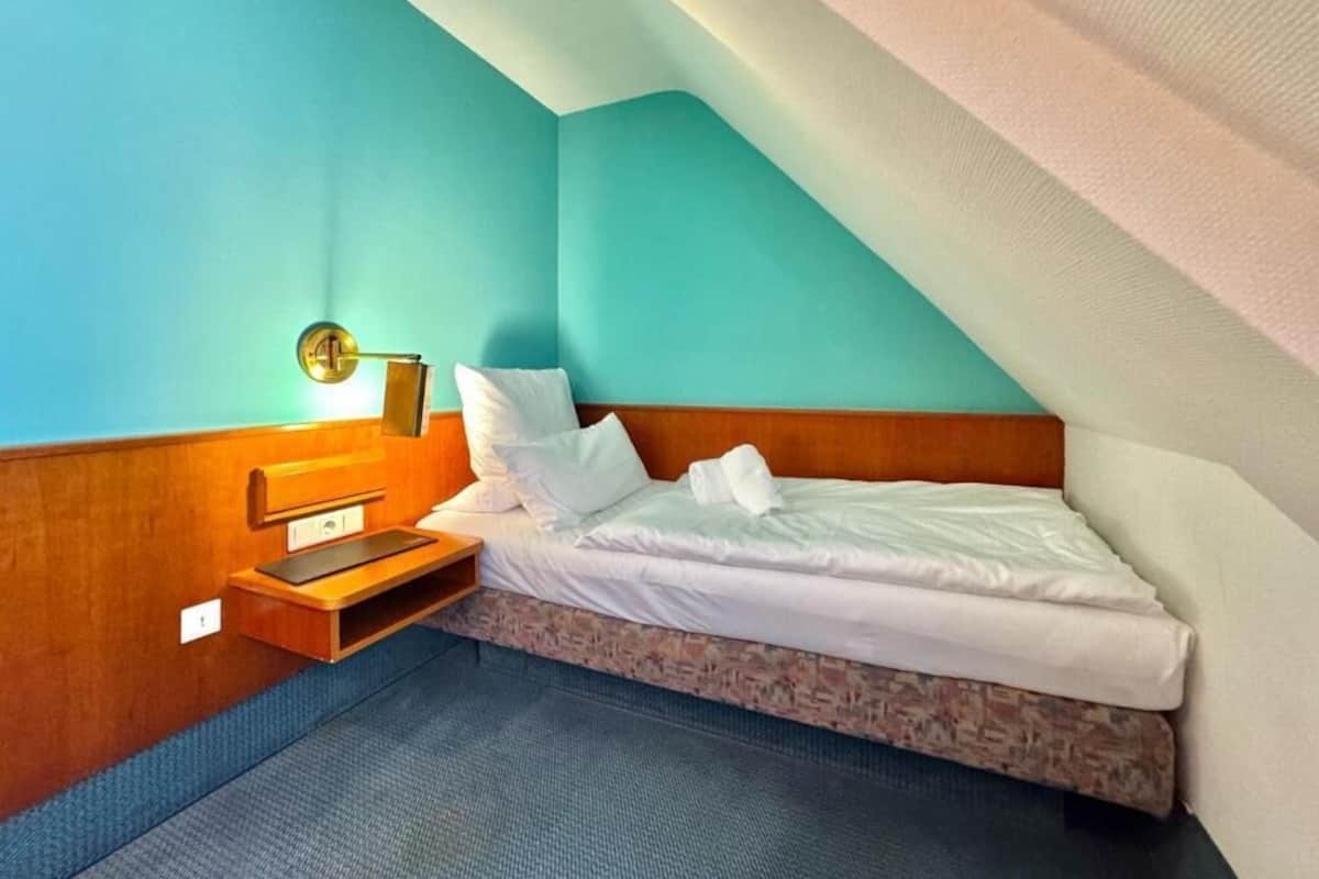 Hypo-allergenic bedding, desk, laptop workspace, soundproofing