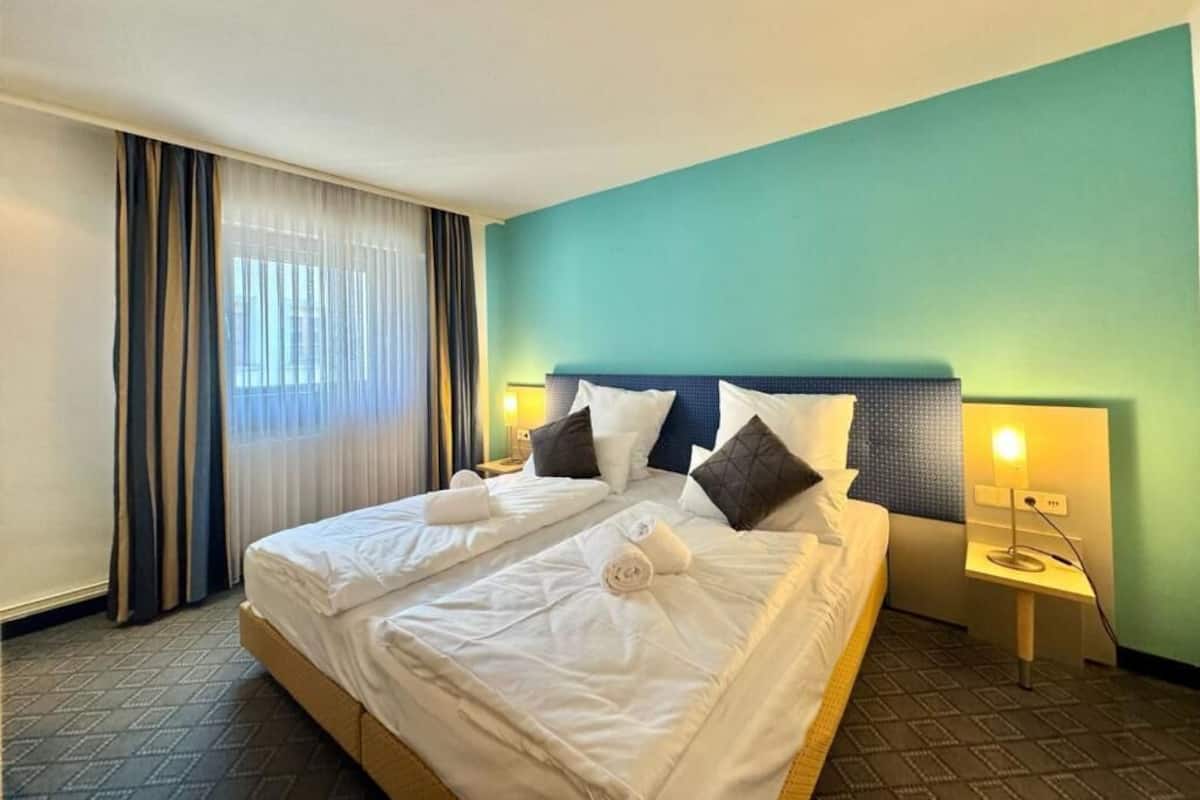 Hypo-allergenic bedding, desk, laptop workspace, soundproofing