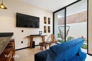 Condo, 1 King Bed with Sofa bed, Pool Access, Pool View (Alab Ool PB3) | Living area - Boho Chic Style Cozy Great Located Roof Pool (Tulum)