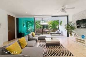 Condo, Multiple Beds, Pool Access, Garden View (Encanto E212) | Living area