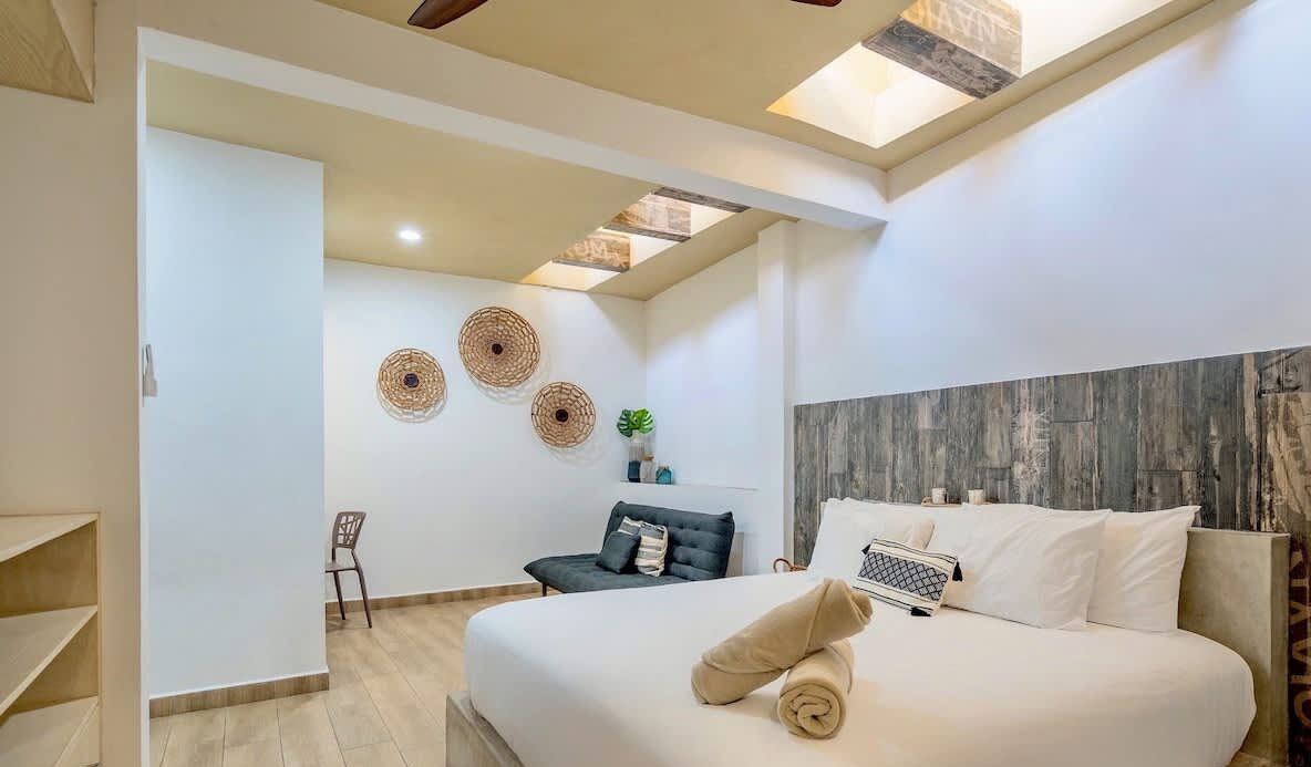 别墅, 多张床, 使用泳池, 泳池景观 (Navio Tulum Edificio) | 4 多间卧室、特色装修、特色家居、床单