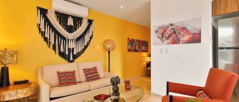 Condo, Multiple Beds, Pool Access, Garden View (Parque Zama 207) | Living area | MP3 dock