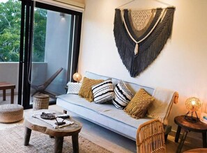 Condo, 1 King Bed with Sofa bed, Pool Access, Pool View (Paramar Viva 305) | Living area - Condo With Amazing Jungle View Top Amenities (Tulum)