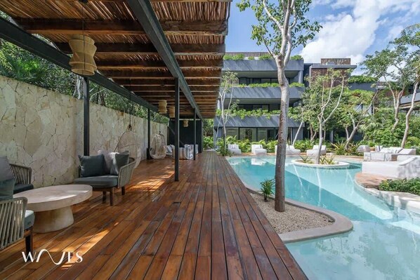 Indoor pool, outdoor pool