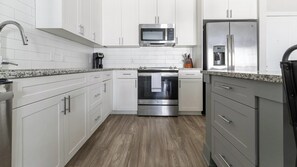 Fridge, dining tables