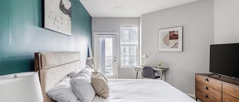 1 bedroom, desk, iron/ironing board, Internet