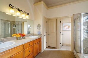 Shower, jetted tub, hair dryer, towels - Gather & Stay : A Home Designed for Togetherness! (Orem)