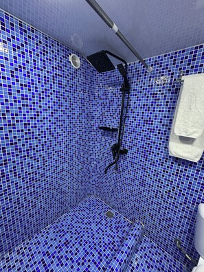 Standard Triple Room, City View | Bathroom | Shower, hair dryer, slippers, towels - Nest Inn (Tashkent)