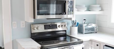 Microwave, oven, stovetop, dishwasher
